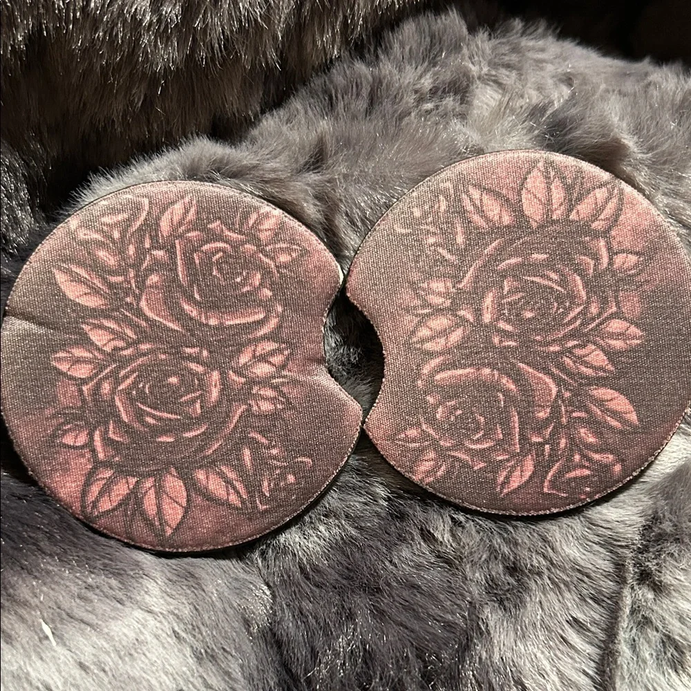 Floral car coasters